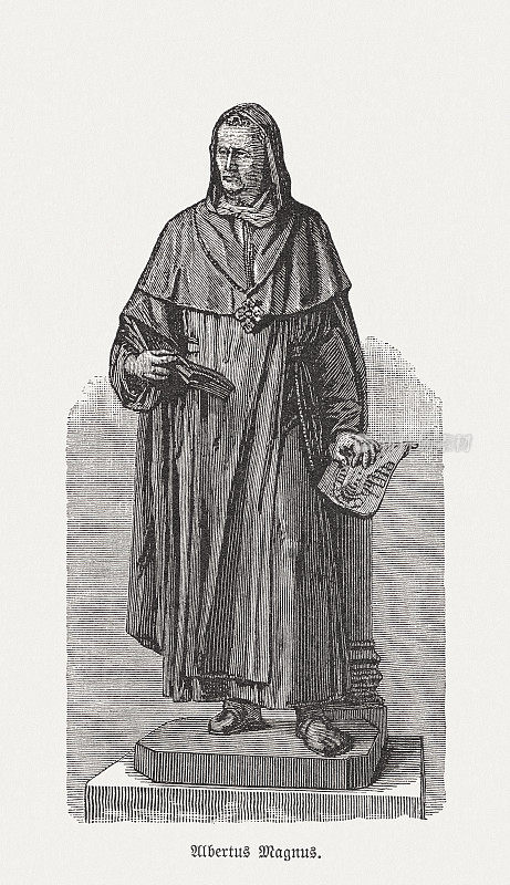 Albertus Magnus(约1200-1280)，德国学者和主教，木刻，1893年出版